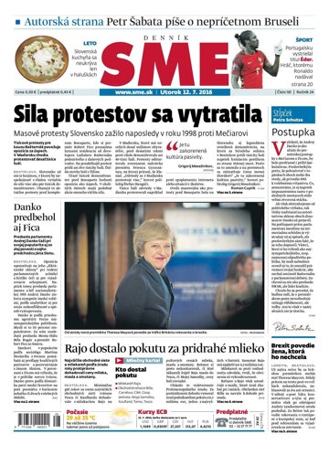 Obálka e-magazínu SME 12.7.2016