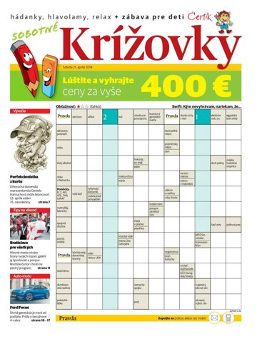 Obálka e-magazínu Krížovky 21. 4. 2018