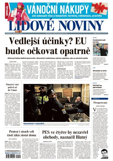 Obálka e-magazínu Lidové noviny 10.12.2020