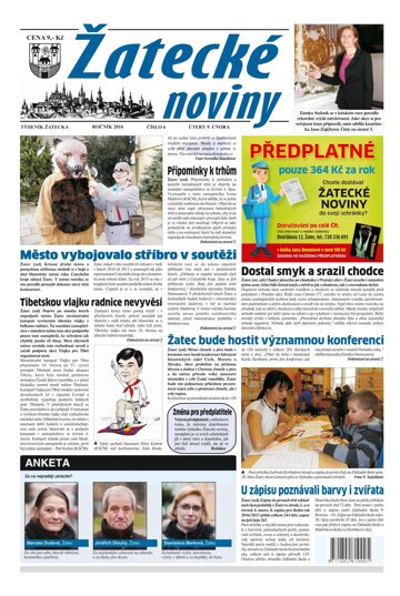 Obálka e-magazínu Žatecké noviny 6/2016