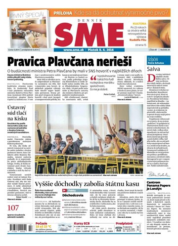 Obálka e-magazínu SME 8.4.2016