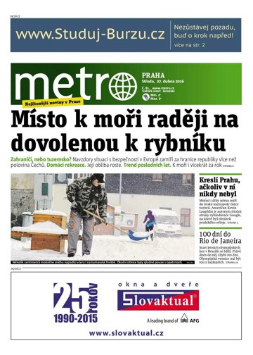 Obálka e-magazínu deník METRO 27.4.2016