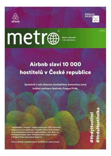 Obálka e-magazínu deník METRO 12.8.2016