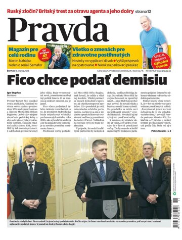 Obálka e-magazínu Pravda 15.3.2018