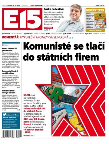 Obálka e-magazínu E15 14.6.2018