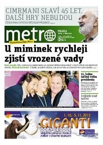 Obálka e-magazínu deník METRO 2.10.2012