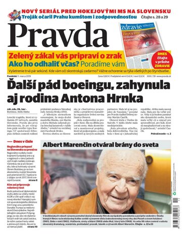 Obálka e-magazínu Pravda 11. 3. 2019