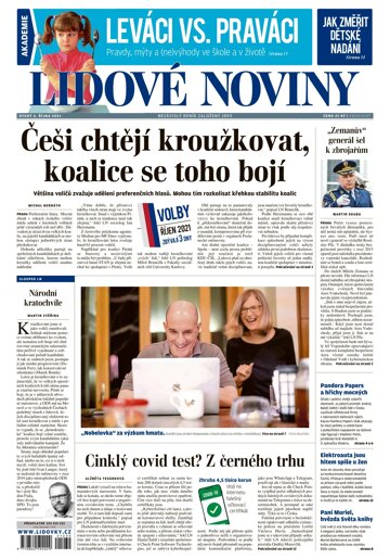 Obálka e-magazínu Lidové noviny 5.10.2021