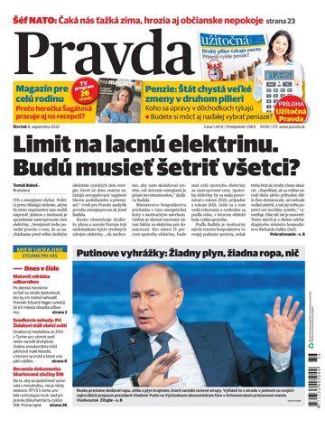 Obálka e-magazínu Pravda 8. 9. 2022