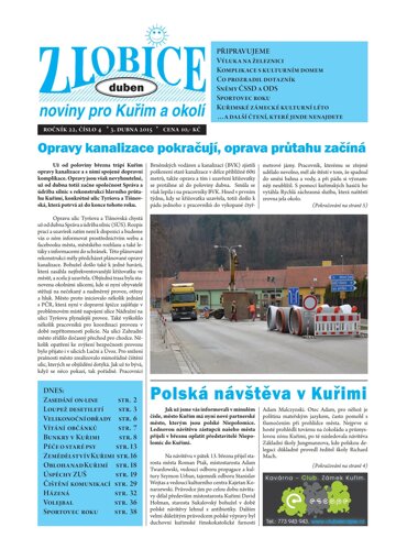 Obálka e-magazínu Zlobice – noviny pro Kuřim a okolí 4/2015