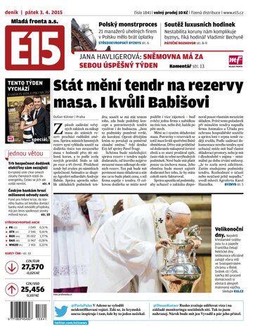 Obálka e-magazínu E15 3.4.2015