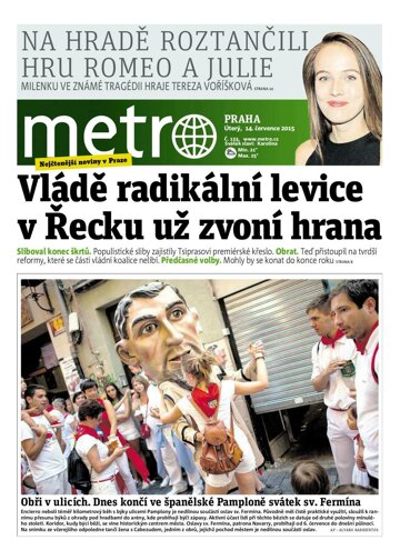 Obálka e-magazínu deník METRO 14.7.2015