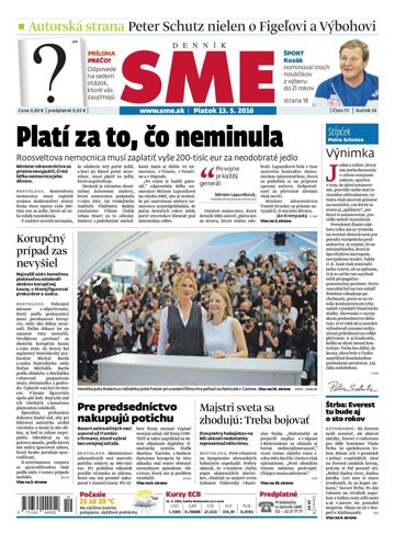 Obálka e-magazínu SME 13.5.2016