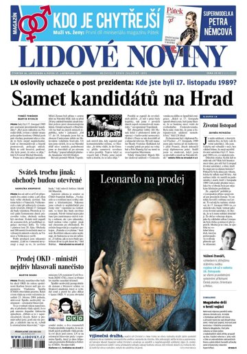 Obálka e-magazínu Lidové noviny 16.11.2017