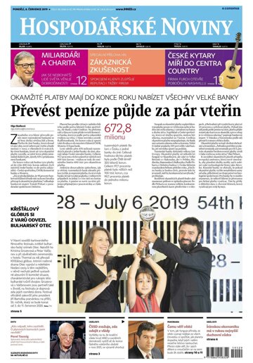 Obálka e-magazínu Hospodářské noviny 129 - 8.7.2019