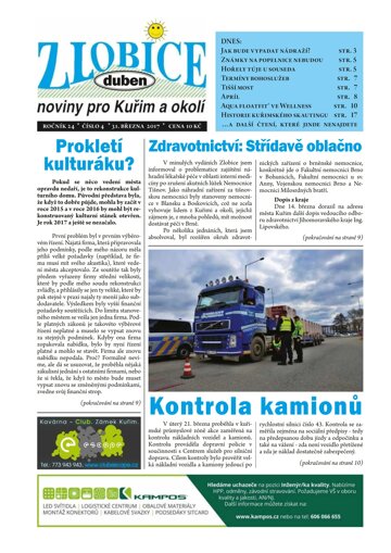 Obálka e-magazínu Zlobice – noviny pro Kuřim a okolí 4/2017