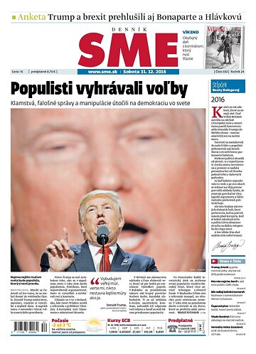 Obálka e-magazínu SME 31.12.2016