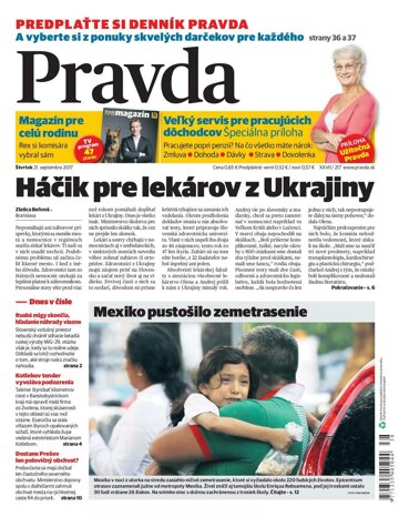 Obálka e-magazínu Pravda 21.9.2017