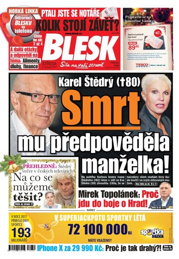 Obálka e-magazínu Blesk 8.11.2017