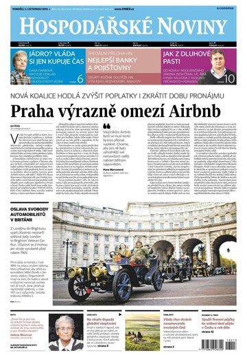 Obálka e-magazínu Hospodářské noviny 213 - 5.11.2018