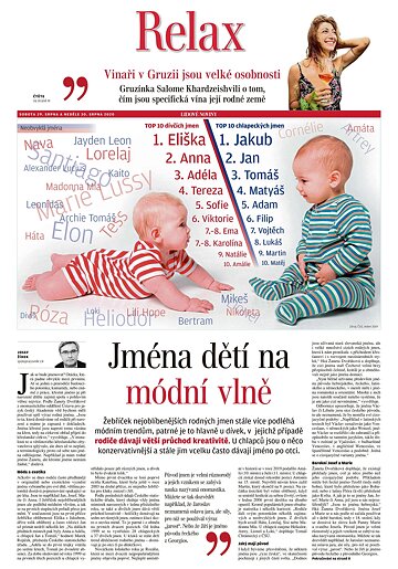 Obálka e-magazínu LN+ Čechy - 29.8.2020