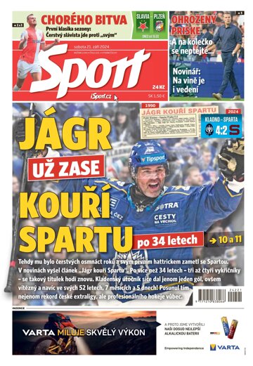 Obálka e-magazínu Sport 21.9.2024