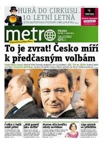 Obálka e-magazínu deník METRO 8.8.2013