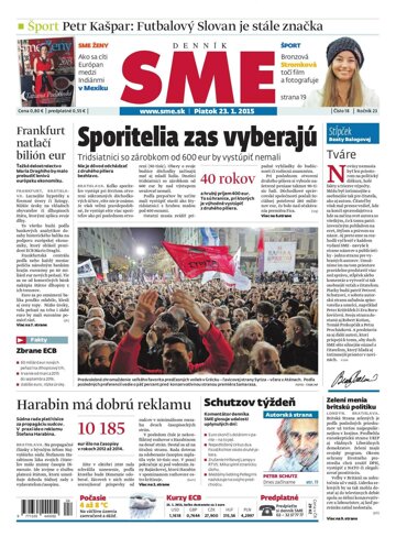 Obálka e-magazínu SME 23.1.2015