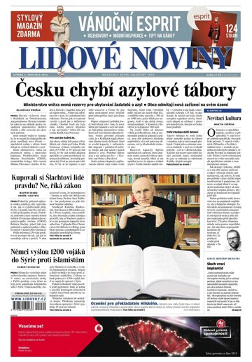 Obálka e-magazínu Lidové noviny 2.12.2015