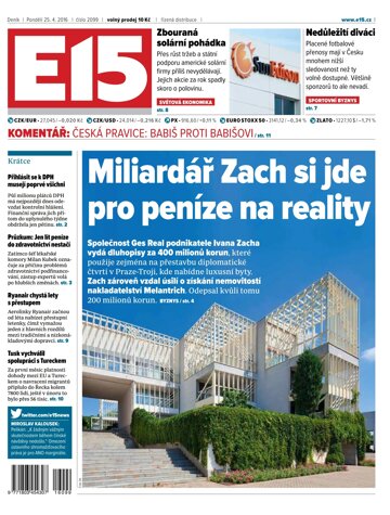 Obálka e-magazínu E15 25.4.2016