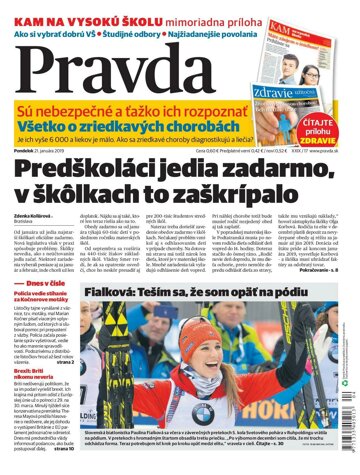 Obálka e-magazínu Pravda 21. 1. 2019