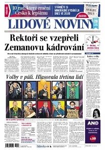 Obálka e-magazínu Lidové noviny 26.10.2013