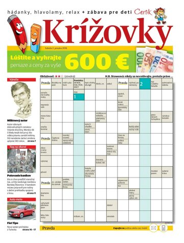 Obálka e-magazínu Krížovky 2.1.2016