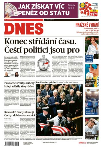 Obálka e-magazínu MF Dnes 3.9.2018