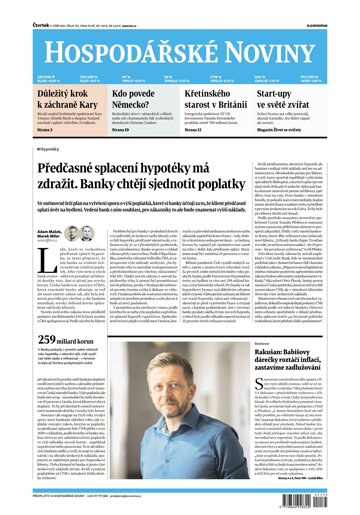 Obálka e-magazínu Hospodářské noviny 175 - 9.9.2021