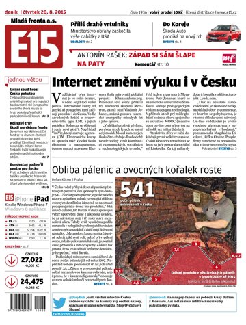 Obálka e-magazínu E15 20.8.2015