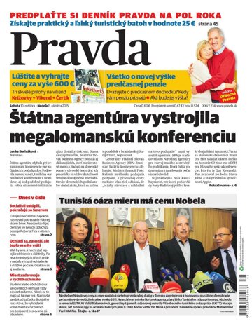 Obálka e-magazínu Pravda 10.10.2015