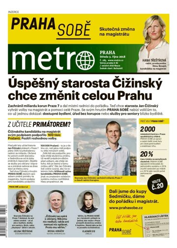 Obálka e-magazínu deník METRO 3.10.2018