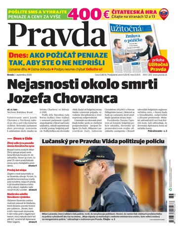 Obálka e-magazínu Pravda 2. 9. 2020