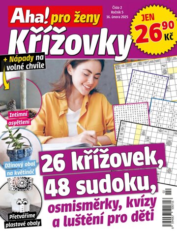 Obálka e-magazínu Aha! pro ženy křížovky 2/2025