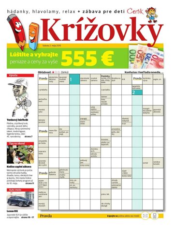 Obálka e-magazínu Krížovky 2. 5. 2015