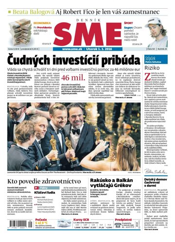 Obálka e-magazínu SME 1.3.2016