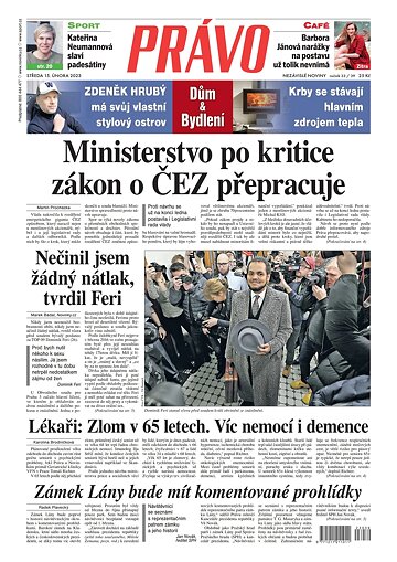 Obálka e-magazínu Deník Právo 15.2.2023