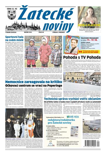 Obálka e-magazínu Žatecké noviny 49/2021