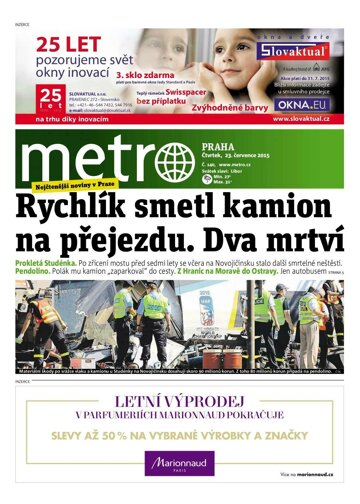 Obálka e-magazínu deník METRO 23.7.2015