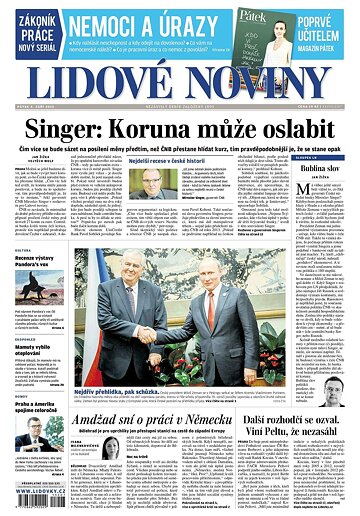 Obálka e-magazínu Lidové noviny 4.9.2015