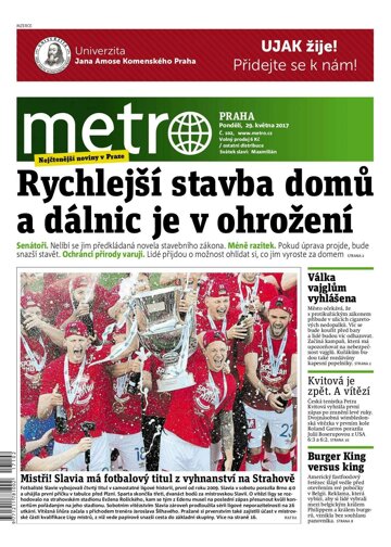 Obálka e-magazínu deník METRO 29.5.2017