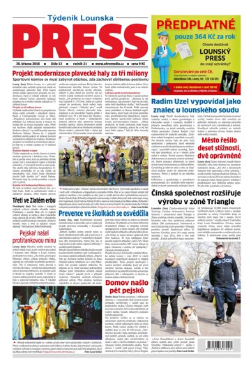 Obálka e-magazínu Lounský press 13/2016