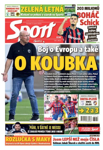 Obálka e-magazínu Sport 3.8.2023