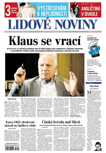 Obálka e-magazínu Lidové noviny 10.10.2015